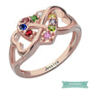 Bague Coeur Infini Avec Pierre De Naissance En Plaqué Or Rose 47 - 4 Bague Infini