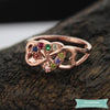 Bague Coeur Infini Avec Pierre De Naissance En Plaqué Or Rose Bague Infini