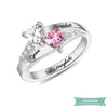 Bague damour Scarlett avec pierre de naissance 52 - 6 / Argent 925 bague couple