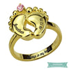 Bague Empreinte De Bébé Avec Pierre De Naissance En Plaqué Or Ou Argent 47 - 4 / Plaqué Or Bague Bébé