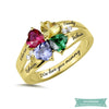 Bague Famille 4 Prénoms Happyness En Plaqué Or 47 - 4 Bague Famille