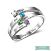 Bague famille 4 prénoms Pour la vie en argent sterling 47 - 4 bague famille