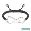 Bracelet Cordon Infini Eternellement En Argent 925 Noir Bracelet Infini