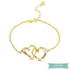 Bracelet Couple Mon Coeur En Plaqué Or 14Cm Bracelet Couple