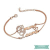 Bracelet Couple We Love Us 2 En Plaqué Or Jaune (Traduction Arabe Possible) Bracelet Couple