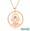 Collier arabe Main de Fatma en plaqué or rose 40cm Arabe