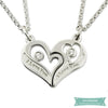 Collier Couple Coeur Séparable En Argent Sterling 35Cm Couple