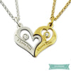 Collier Couple Coeur Séparable En Plaqué Or 35Cm Couple