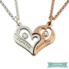 Collier Couple Coeur Séparable En Plaqué Or Rose 35Cm Couple