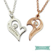 Collier Couple Coeur Séparable En Plaqué Or Rose Couple