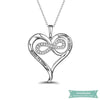 Collier prénom Infinite en forme de coeur en argent 925 35cm Prénom