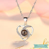 Collier couple Je taime en 100 langues en argent 925 Coeur Couple