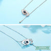 Collier couple Je taime en 100 langues en argent 925 Coeur Couple