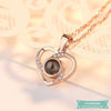 Collier couple Je taime en 100 langues en or rose Coeur Couple
