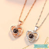 Collier couple Je taime en 100 langues en or rose Couple