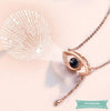 Collier couple Je taime en 100 langues en or rose Oeil Couple