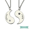 Collier Couple Yin Yang En Argent Sterling 925 Argent / 35Cm Couple