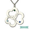 Collier Famille 3 Prénoms Triple Coeur En Argent Sterling Argent / 35Cm Famille