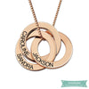 Collier Famille Disques Entrelacés En Plaqué Or Rose 35Cm Famille