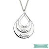 Collier Famille Goutte Deau En Argent Sterling 35Cm Famille