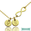 Collier infini 2 lettres suspendues en plaqué or 35cm Infini