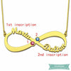 Collier Infini Bonheur Avec 2 Pierres De Naissance En Argent Sterling 925 Infini