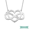 Collier Infini Gros Coeur 2 Prénoms En Argent 35Cm Infini