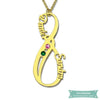 Collier Infini Les Amoureux Avec Pierre De Naissance En Plaqué Or Or / 35Cm Infini