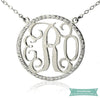 Collier monogramme Diamant Argent sterling / 35cm collier monogramme