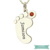 Collier Pied De Bébé Avec Pierre De Naissance En Argent 925 35Cm Bébé