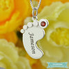 Collier Pied De Bébé Avec Pierre De Naissance En Argent 925 Bébé