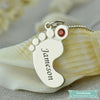Collier Pied De Bébé Avec Pierre De Naissance En Argent 925 Bébé