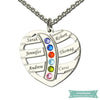 Pendentif Famille 6 Prénoms En Argent Sterling 35Cm Famille