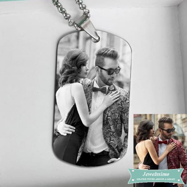 Pendentif photo noir et blanc Family