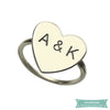 Bague Couple Lettres Initiales En Argent 925 47 - 4 Bague Couple