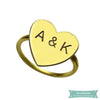 Bague Couple Lettres Initiales En Plaqué Or Jaune 47 - 4 Bague Couple