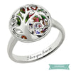 Bague familiale Birdcage en argent sterling 925 bague famille