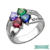 Bague Famille 4 Prénoms Always Together En Argent Sterling 925 47 - 4 Bague Famille