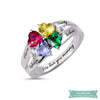 Bague Famille 4 Prénoms Happyness En Argent Sterling 47 - 4 Bague Famille