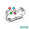 Bague famille 4 prénoms My Thoughts en argent 47 - 4 bague famille