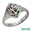 Bague famille en argent Love for Infinity avec pierre de naissance 52 - 6 bague famille