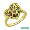 Bague Famille Pour Maman Love Is Life En Plaqué Or Jaune 47 - 4 Bague Famille