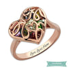 Bague Famille Pour Maman Love Is Life En Plaqué Or Rose 47 - 4 Bague Famille