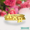 Bague Personnalisable 2 Initiales Love To Love Pour Couple Amoureux En Plaqué Or Bague Couple