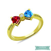 Bague pour amoureux Royalty en plaqué or 52 - 6 bague couple