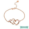 Bracelet Couple Mon Coeur En Plaqué Or Rose 14Cm Bracelet Couple
