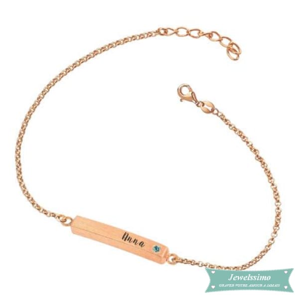 Bracelet femme personnalisé Mon bonheur 4 prénoms plaqué or jaune –  Jewelssimo