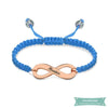 Bracelet Infini Cordon En Plaqué Or Rose Bleu Bracelet Infini