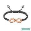 Bracelet Infini Cordon En Plaqué Or Rose Noir Bracelet Infini