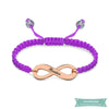 Bracelet Infini Cordon En Plaqué Or Rose Violet Bracelet Infini